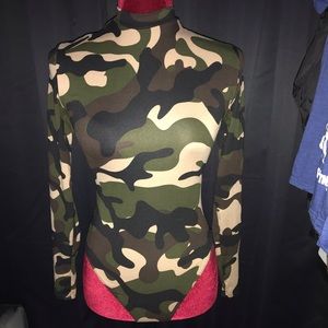 Camouflage Long sleeve body suit